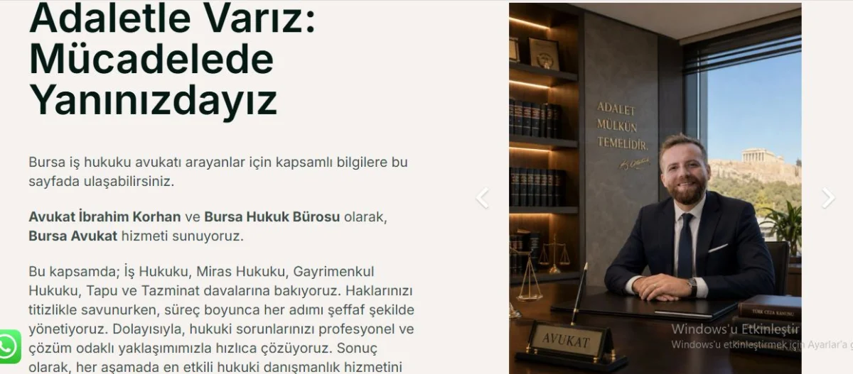 Avukat İbrahim Korhan Bursa İş Hukuku Avukatı Gayrimenkul Avukatı Miras Avukatı kapak görseli